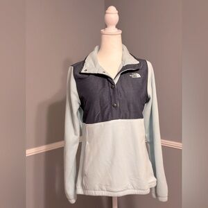 The North Face Women's Glacier 1/4‎ Snap Fleece Pullover Size Small Teal & Navy